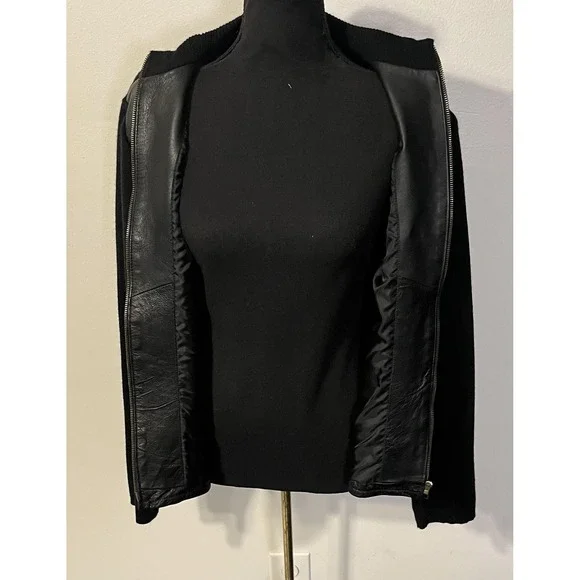 John Paul Richard Jacket Womens Medium Black Leather Full Zip Lined Stand Collar - Picture 7 of 11
